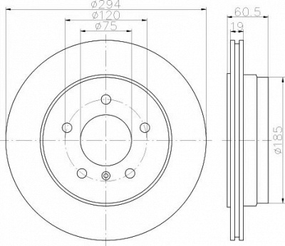 HELLA PAGID 8dd355112261 -  Тормозной диск